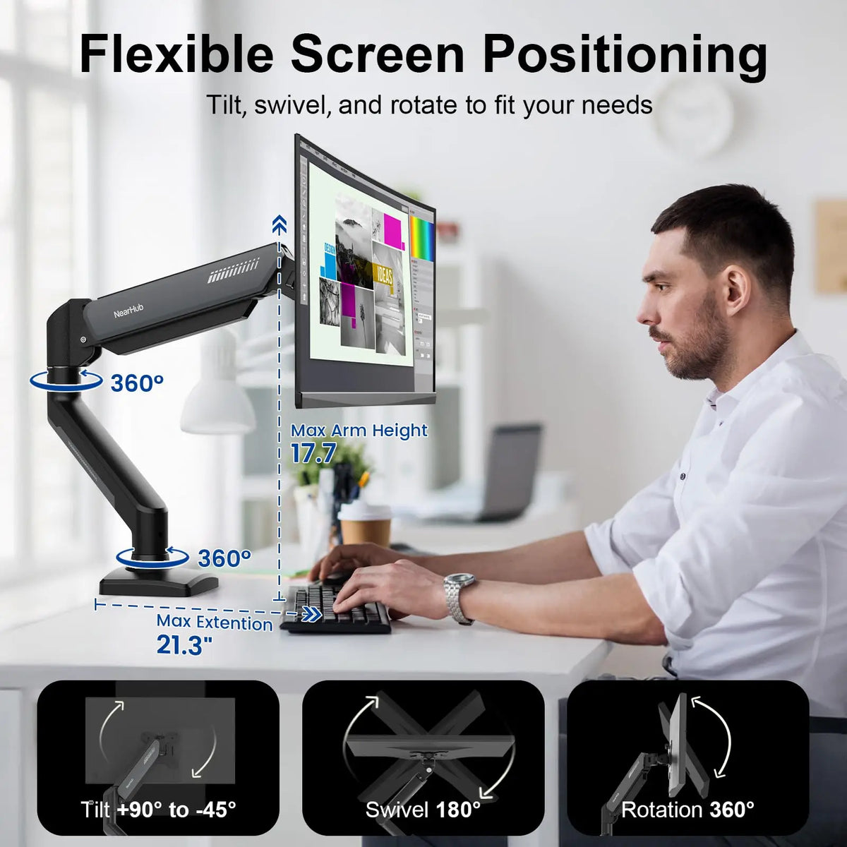 Nearhub MS-001 Single Monitor Arm Mount