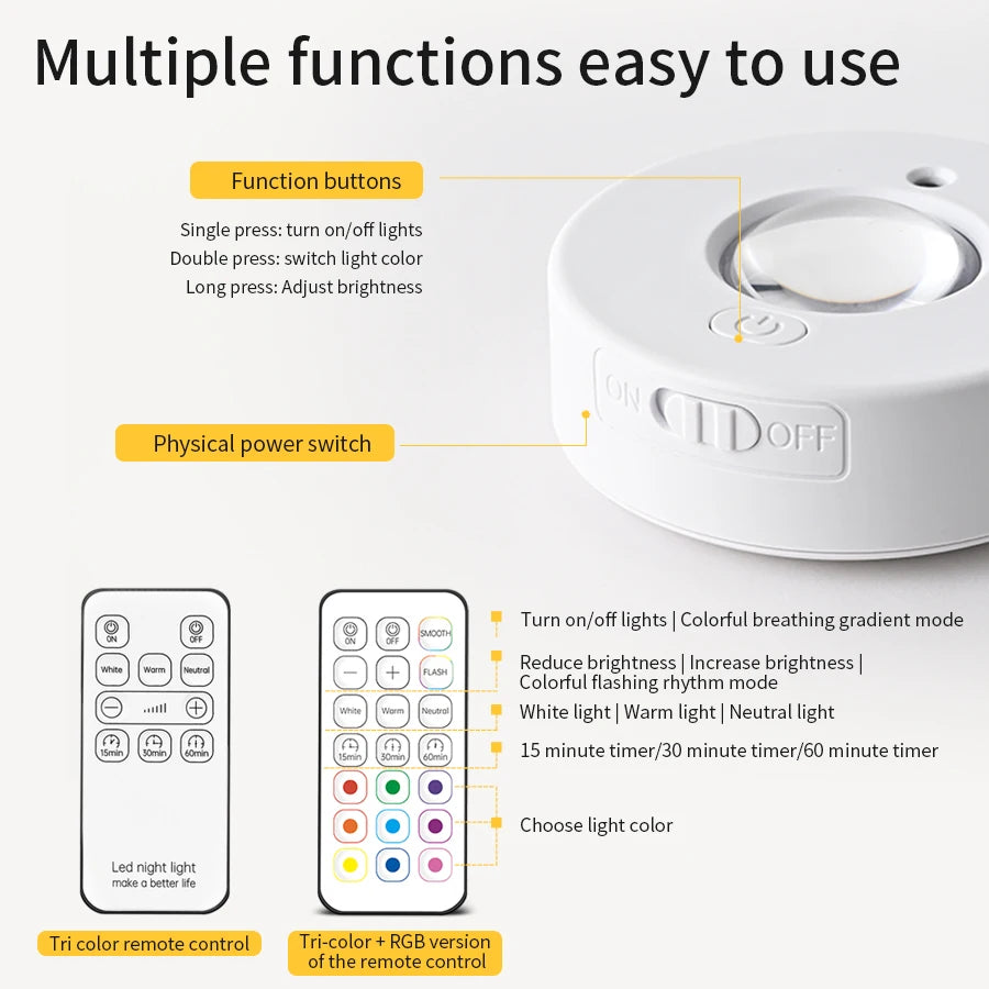 Rechargeable RGB LED Night Light