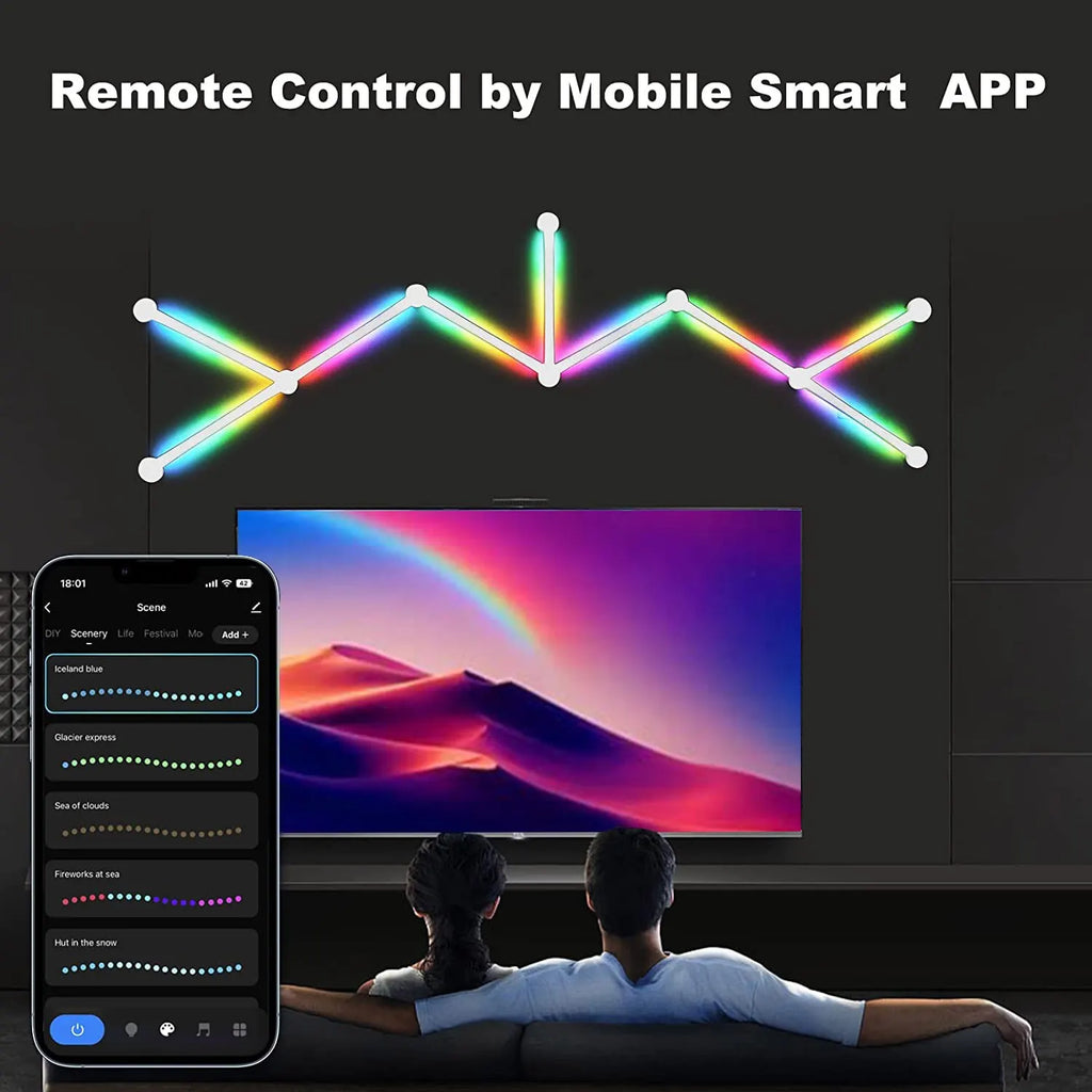 WIFI LED Smart Wall Lamp RGBIC Light Bar