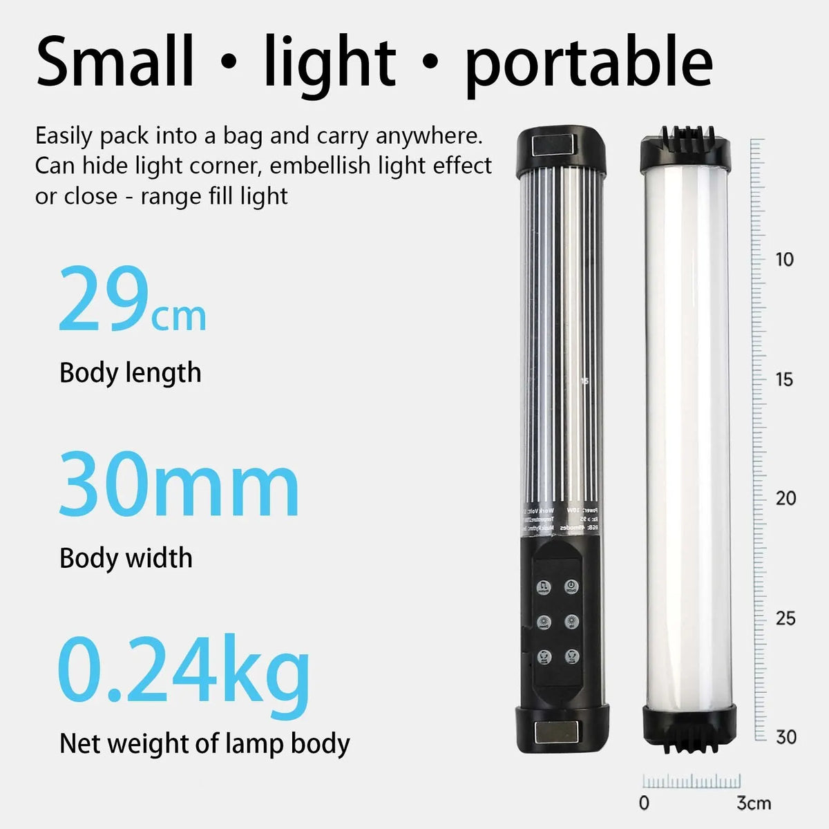 Portable RGB Magnetic LED Fill Light Stick