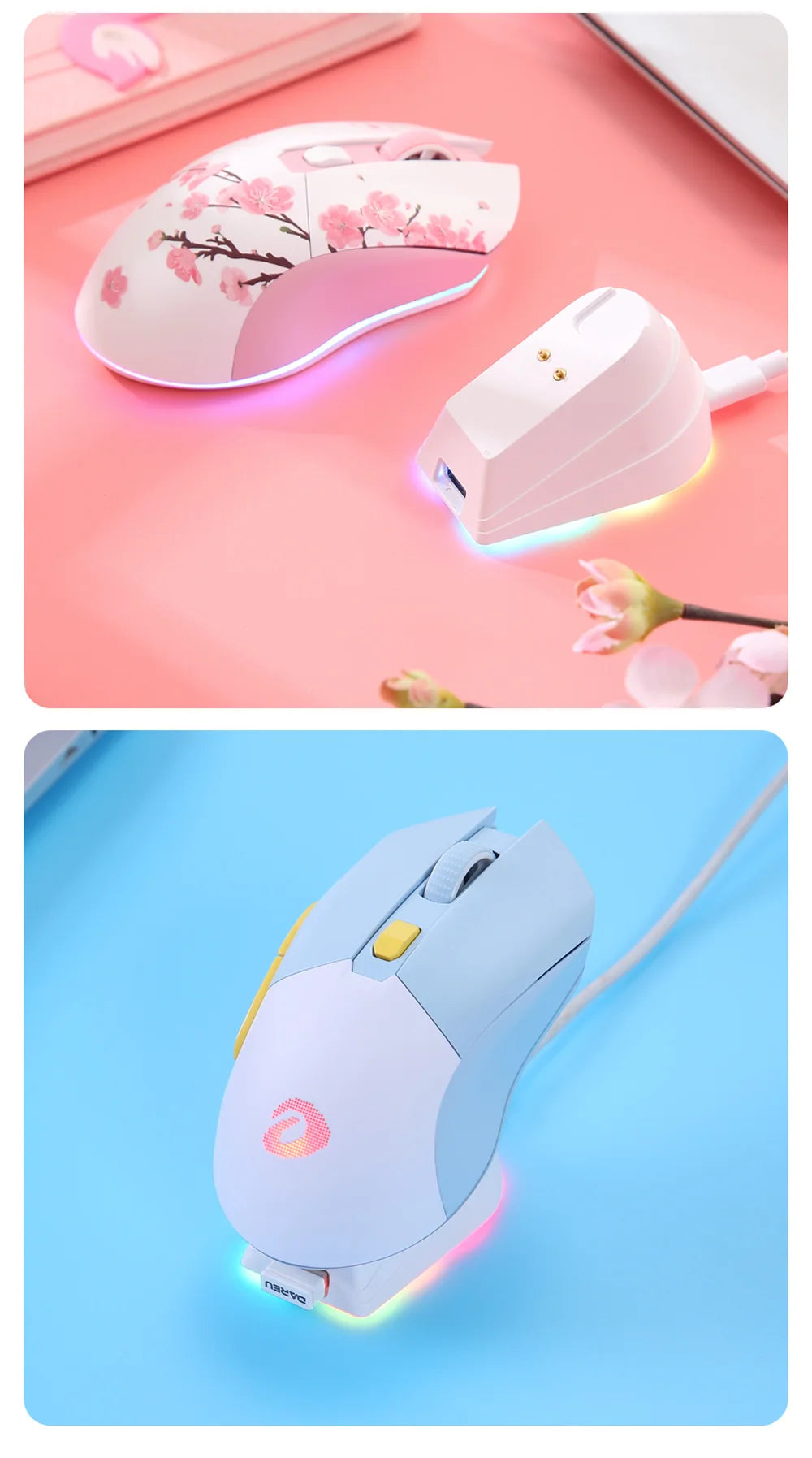Dual Mode RGB Wireless & Wired Gaming Mouse