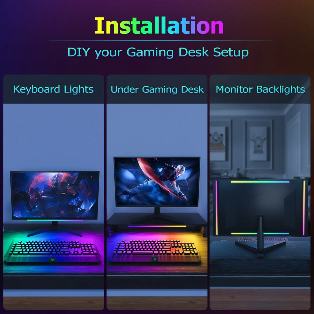 2 In1 Under Monitor Light Bar Gaming Lights
