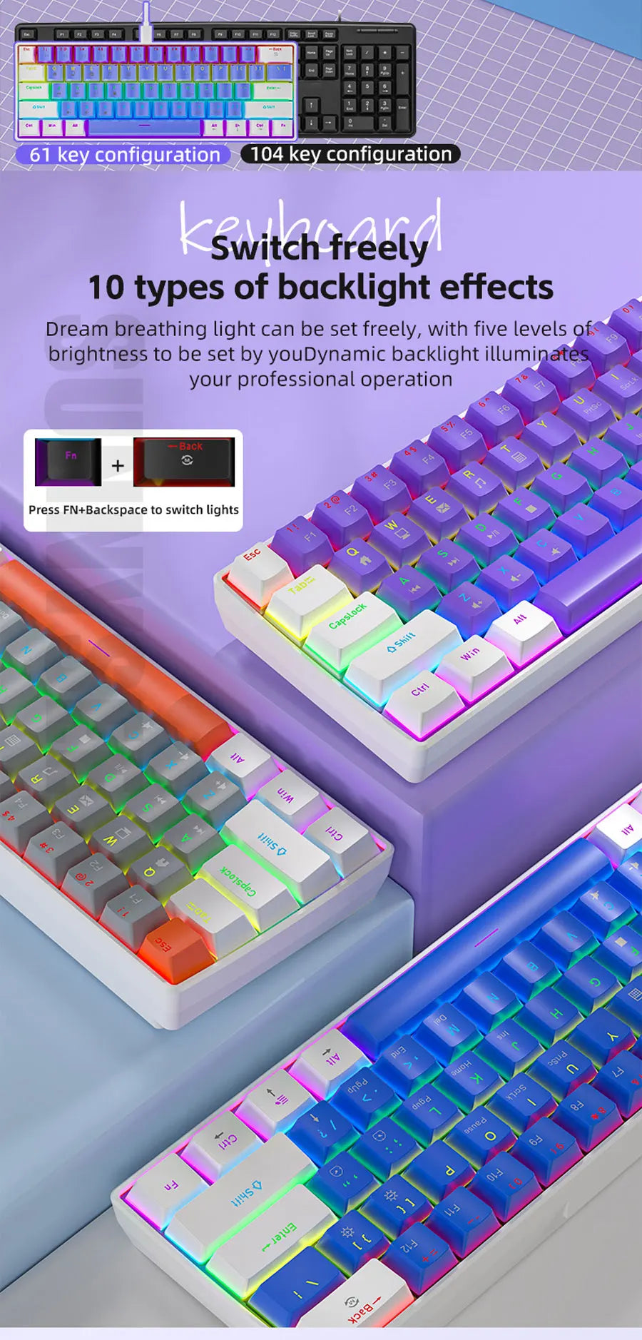 K61 Wired RGB Mechanical Gaming Keyboard