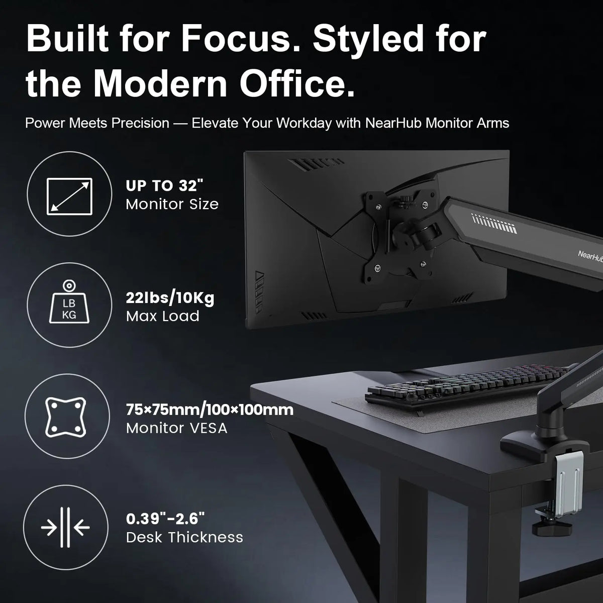Nearhub MS-001 Single Monitor Arm Mount