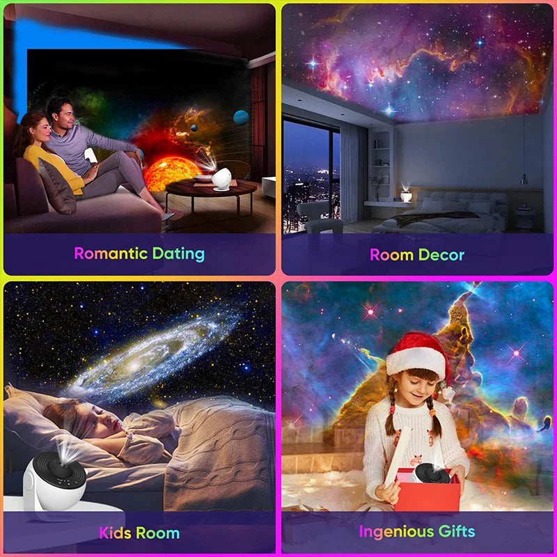 360° Rotating Galaxy Star Projector