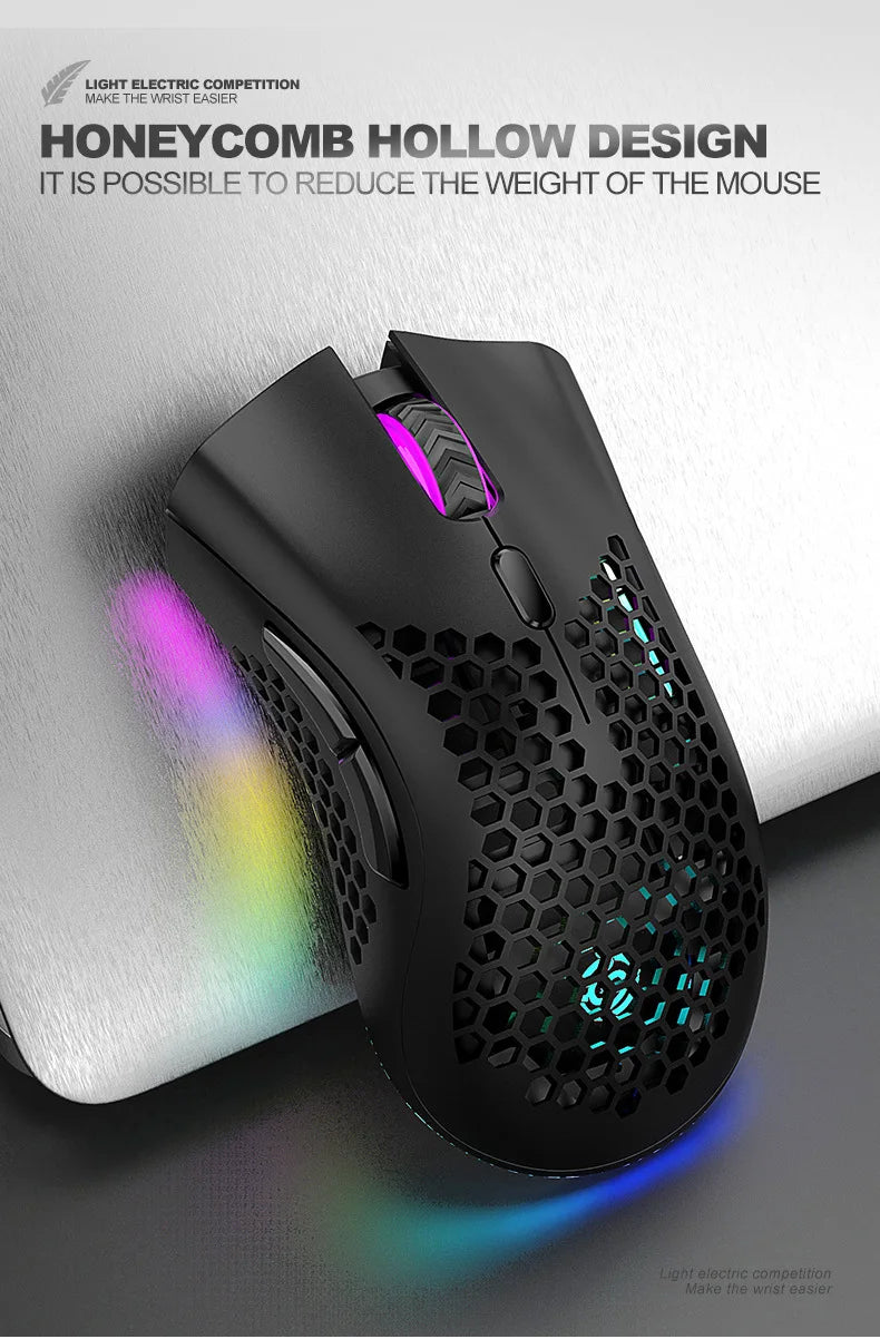 BM600 RGB Rechargeable Honeycomb Gaming Mouse