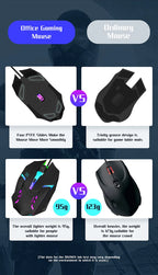 Ergonomic 4-Button RGB Gaming Mouse
