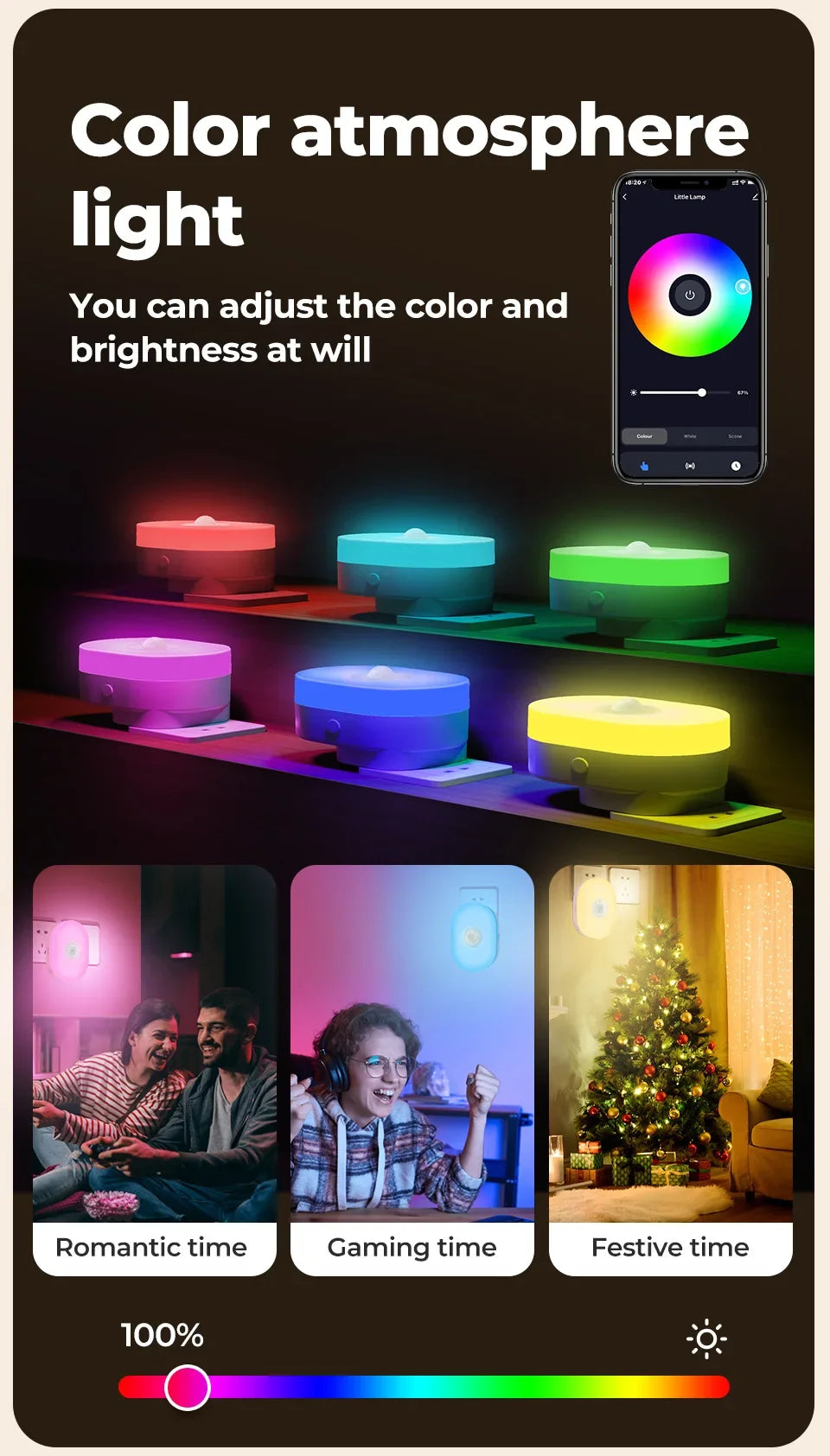 Smart WiFi RGB Motion Sensor Wall Lamp