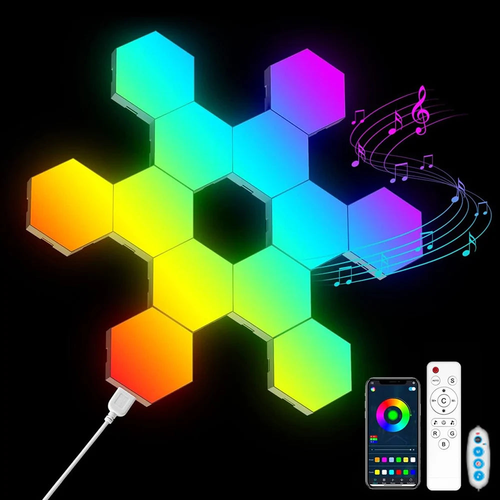 RGB LED Hexagon Light Bluetooth Indoor Wall Light