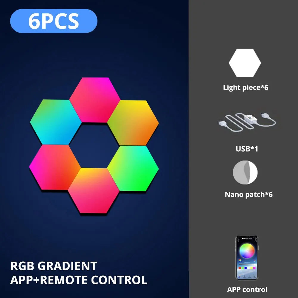 RGB Intelligent Hexagonal Wall Lamp