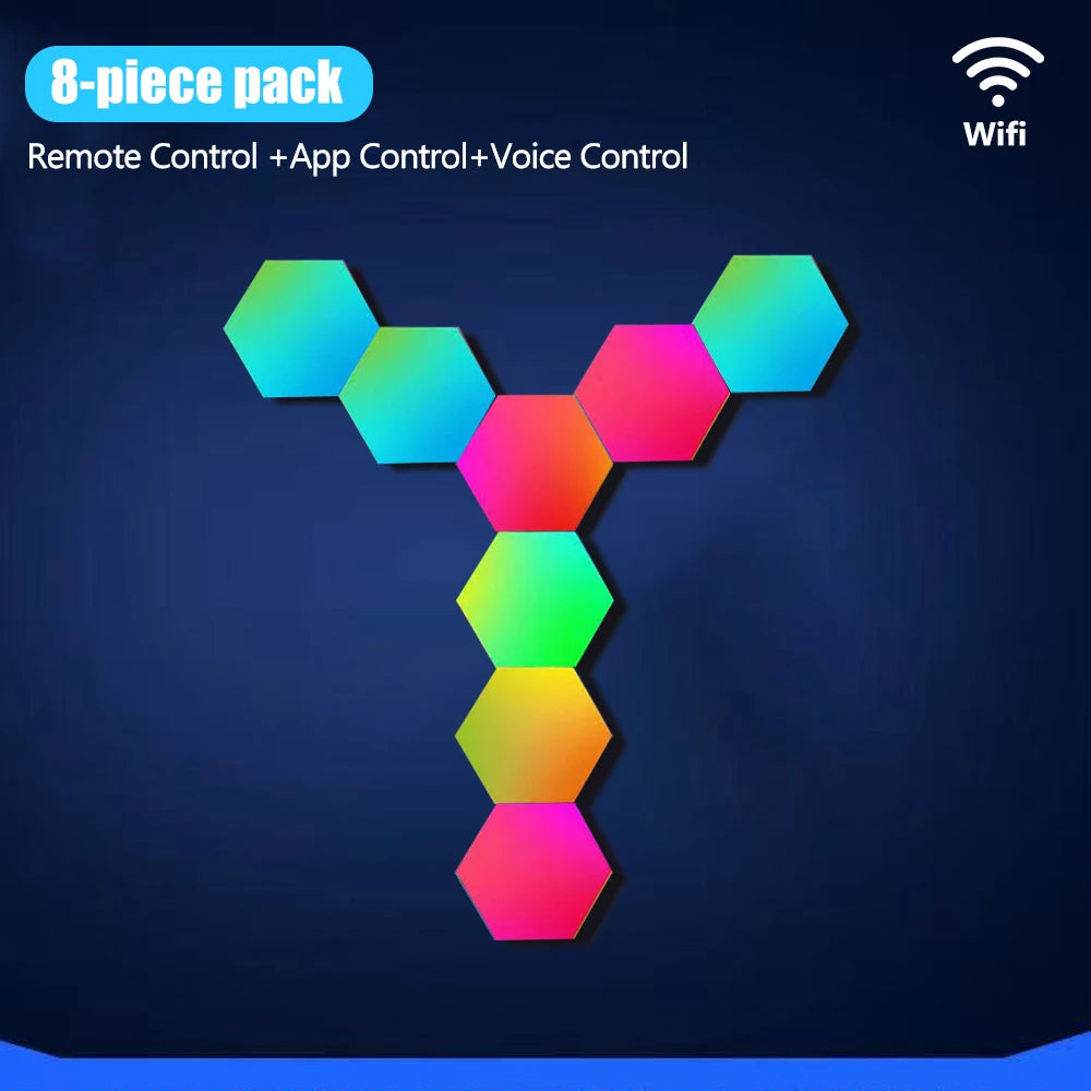 LED Hexagon Night Lights Smart Home Gaming Wall Lights