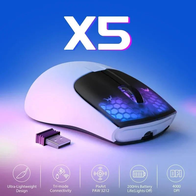 X5 RGB Wireless Gaming Mouse with 3 Modes