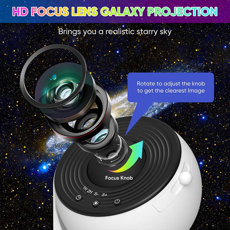 360° Rotating Galaxy Star Projector