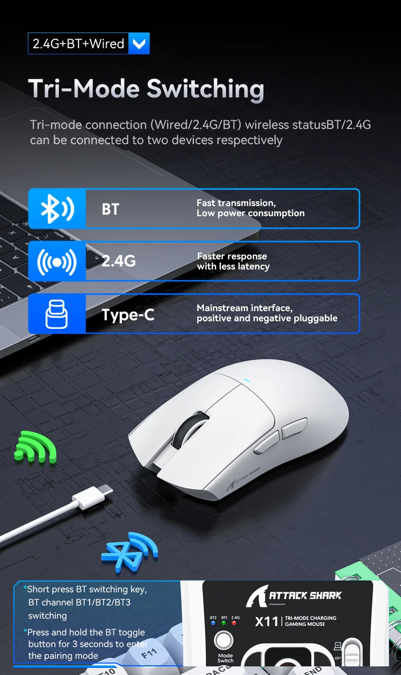 Attack Shark X11 RGB Wireless Gaming Mouse
