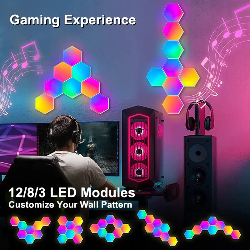 RGB LED Hexagon Light Bluetooth Indoor Wall Light