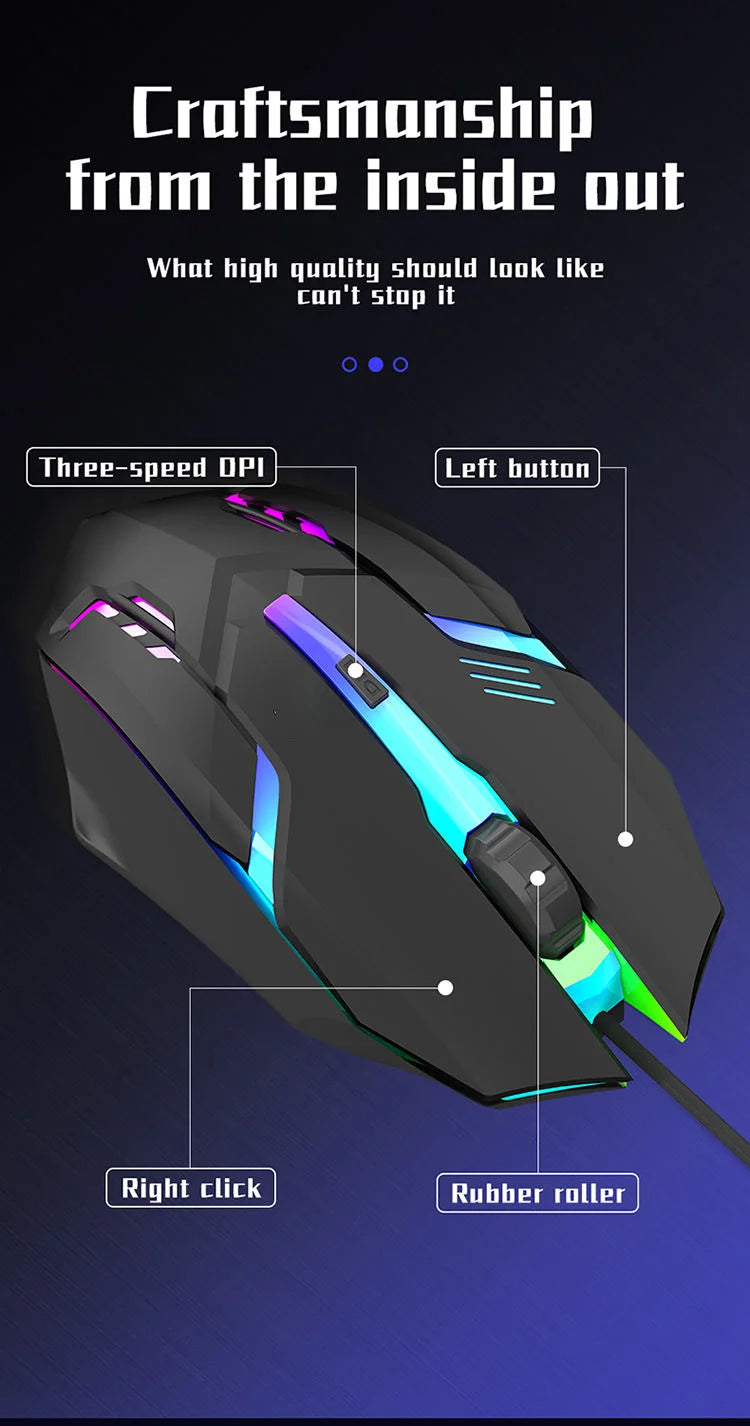 Ergonomic 4-Button RGB Gaming Mouse