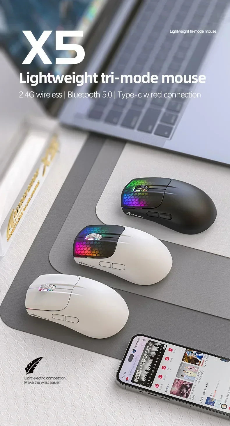 X5 RGB Wireless Gaming Mouse with 3 Modes