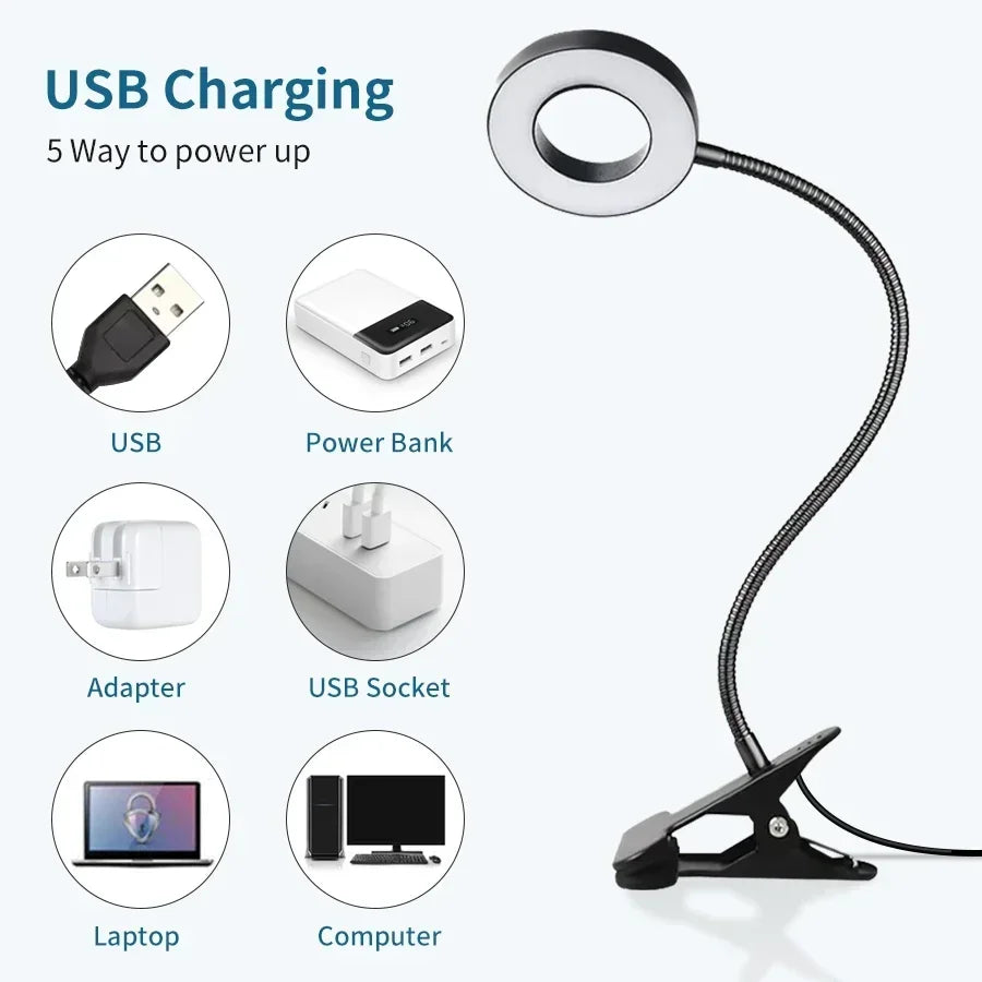 LED USB Clip-On Desk Lamp